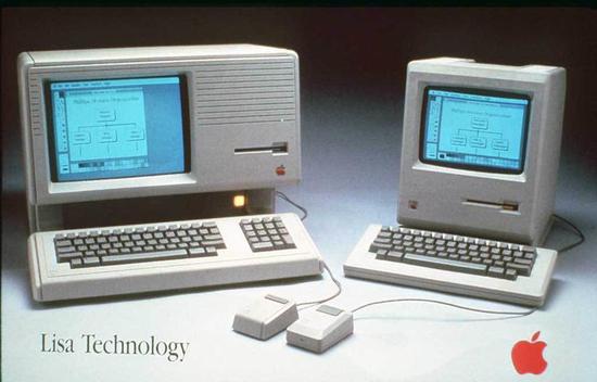 Apple Lisa 和 Macintosh，1984 年。图/Mac History